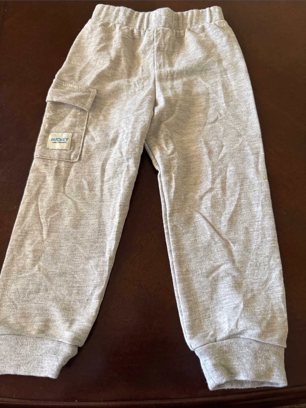Kids Light Gray Cargo Sweatpants with Elastic Cuffs